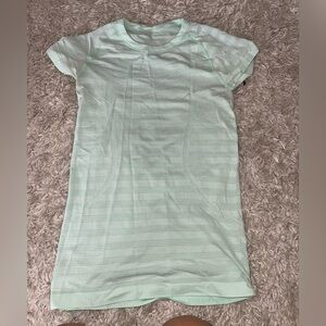 Green striped lululemon shirt size 4